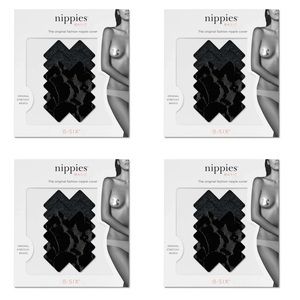 B-SIX NIPPIES BASICS LACE NIPPLE COVERS - 4 PACK - SIZE C